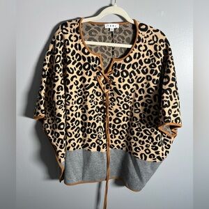 Anthropologie THML Leopard Lace Up Poncho- M/L